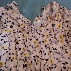 Cream floral blouse